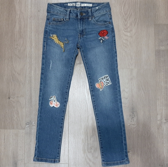 Route 66 Skinny Patch Jeans Size 7 - Picture 1 of 7